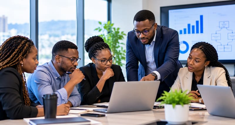 L’équipe d’une entreprise lors d’un atelier AIHub sur mesure