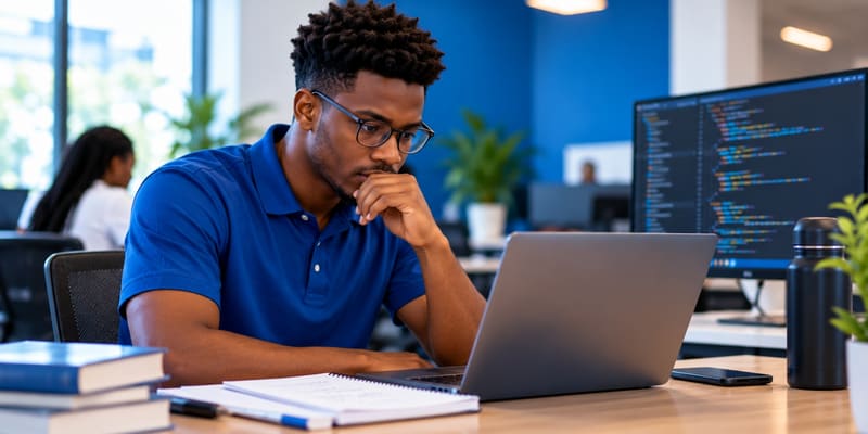 Une apprenante fait ses premiers pas en programmation
