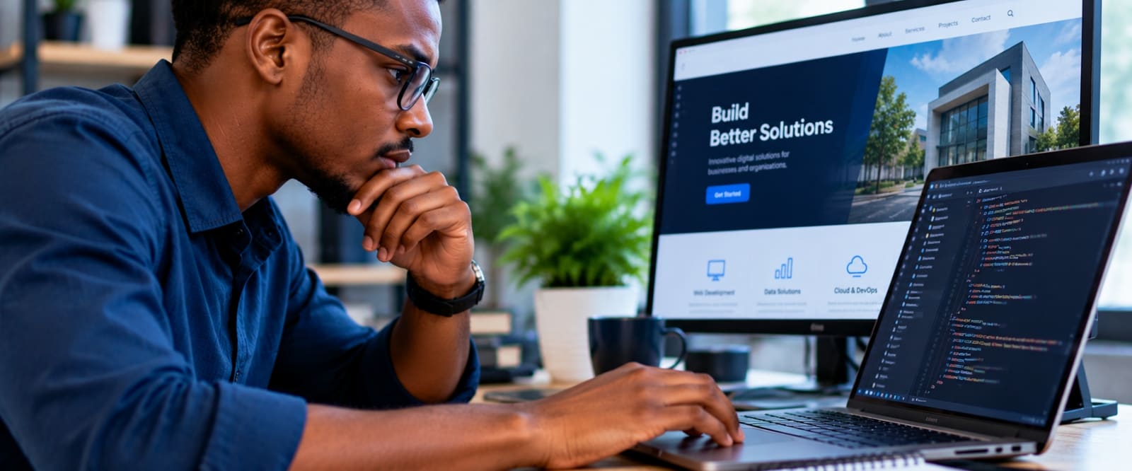 Un développeur crée un site web