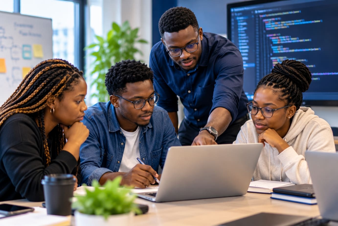 Des apprenants lors d’un court atelier AIHub